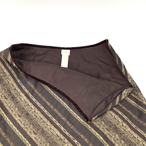 J. Jill Size 8P Elegant Brown Striped A-Line Skirt Tapestry Style Preppy Office - Picture 5 of 8